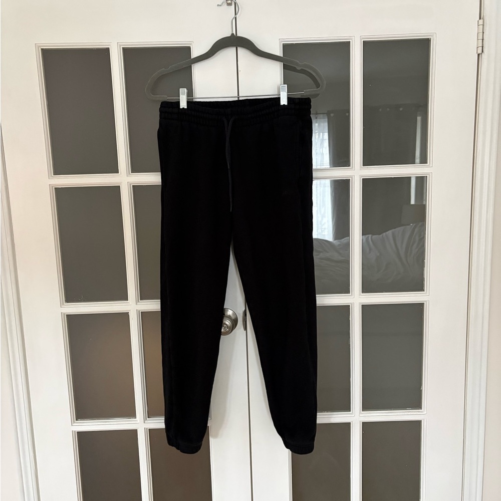 Aritzia Black Cozy Fleece Track pants